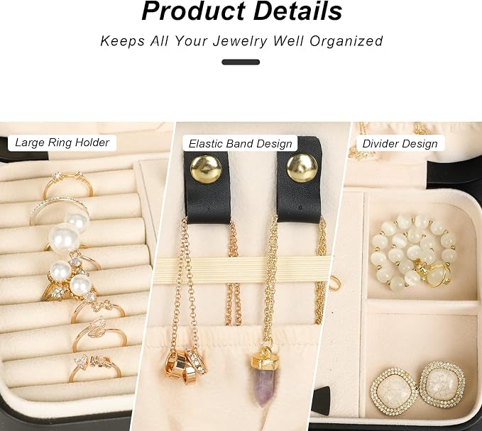 Small Jewelry Box, Travel Jewelry Case Portable Jewelry Boxes - Image 4
