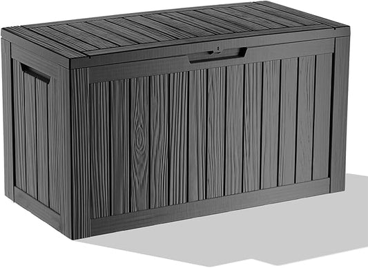 86 Gallon Outdoor Deck Box, Storage Lockable Waterproof Patio Furniture by MAIUSCOLI