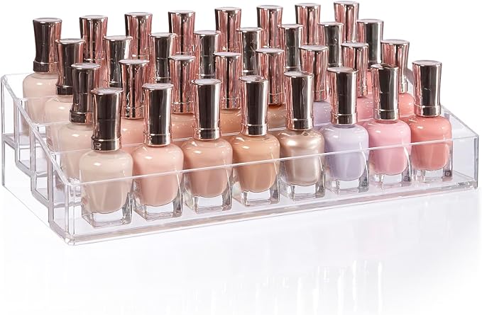 STORi Multi-Level Nail Polish Bottle Holder | Clear Plastic Organizer Rack by STORi