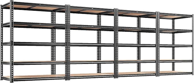 REIBII 2020LBS Storage Shelves 5 Tier Garage Shelving Heavy Duty, Adjustable by REIBII