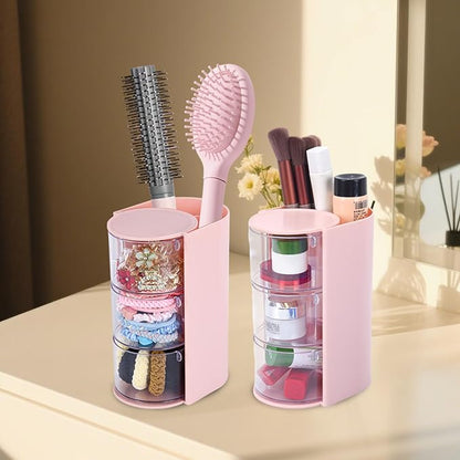 Pink Hair Accessory Organizer, 3-Layer Clear Hair Accessories Organizer - Image 7
