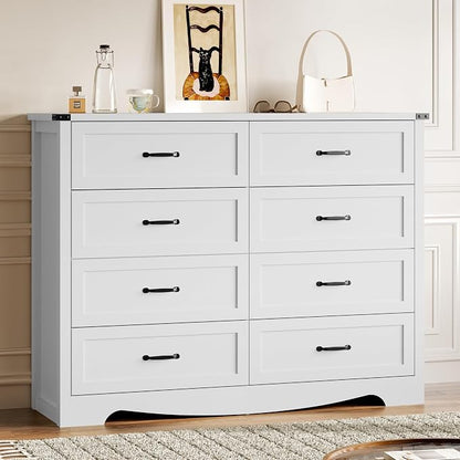 8-Drawer Dresser for Bedroom, Modern Wooden Chest of Drawers by BORNOON