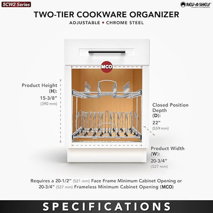 Rev-A-Shelf 2-Tier Kitchen Cabinet Pullout 20.75" Cabinet Organizer - Image 5
