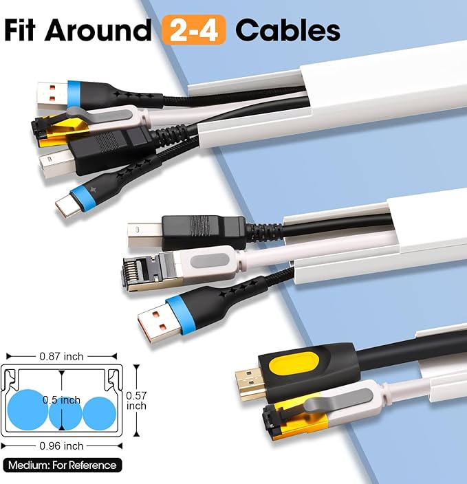 630in Cord Hider Kit, Paintable Cable Raceway, Cord Covers - Image 2