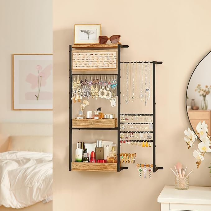 Pinzoveco Hanging Jewelry Organizer Wall Mounted, Large Hanging Jewelry - Image 7