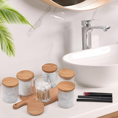 6 Pack Glass Qtip Holder Dispenser Set - Image 4