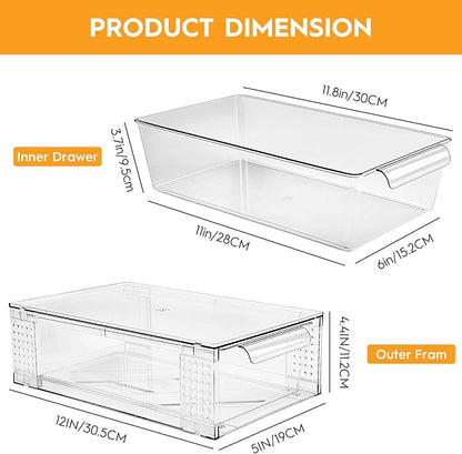 6 Pack Clear Stackable Storage Drawers, 3.95" H Easily Assemble Acrylic - Image 3