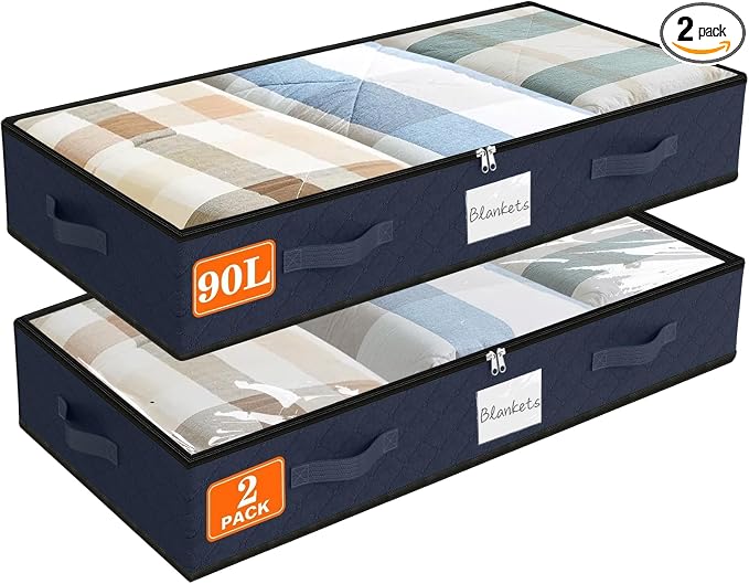 SpaceWhisper 90L Under Bed Storage Containers, Foldable Closet Organizers and by Unknown