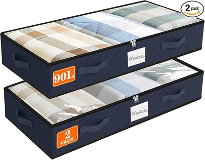 SpaceWhisper 90L Under Bed Storage Containers, Foldable Closet Organizers and by Unknown