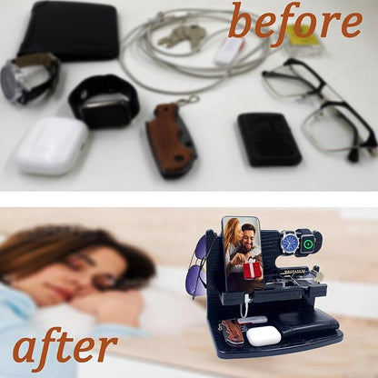 Gifts for Men Dad Women Husband Boyfriend Him Nightstand Organizer for Men Wood - Image 6