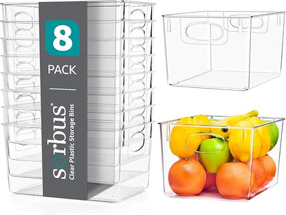 Sorbus Large Clear Plastic Storage Bins by Sorbus