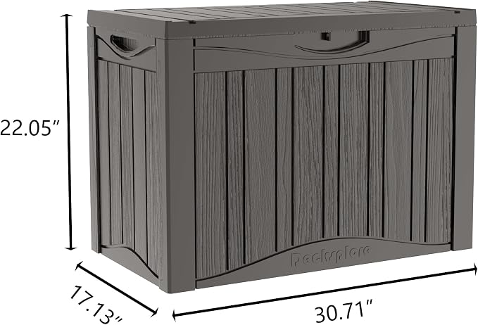 45 Gallon Deck Box, Resin Outdoor Indoor Waterproof Storage Box, Lockable - Image 2