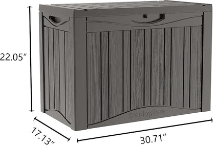 45 Gallon Deck Box, Resin Outdoor Indoor Waterproof Storage Box, Lockable - Image 2