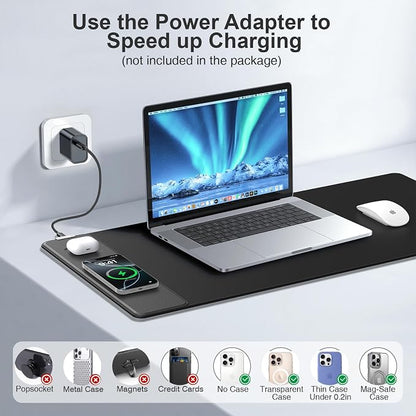 Mouse Pad with Magnetic Wireless Charger, 31.5"x15.8" Large Gaming Desk Mat - Image 7