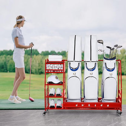 Lauren&Harold Golf Bag Organizer Garage Storage, Golf Storage Rack Stand Fits 2 - Image 2