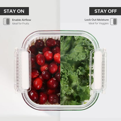 Felli Duo Fresh Produce Saver for Fridge, Fruit Vegetable Container - Image 8