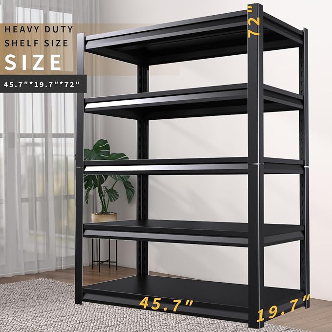 72 "H / 46" W Garage Shelving Heavy Duty Storage Shelves Adjustable Garage - Image 2