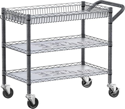 YNN Utility Rolling Cart, 990Lbs 3 Tier Heavy Duty Metal Cart - Image 7