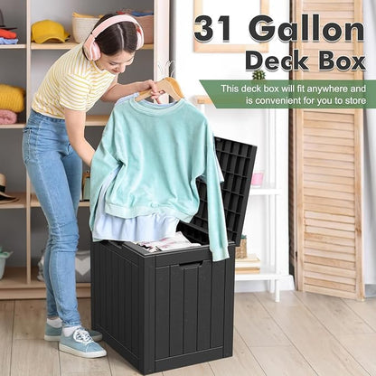 32 * 2 Gallon Outdoor storage deck Box Waterproof ，garden tool, backyard cushion - Image 4