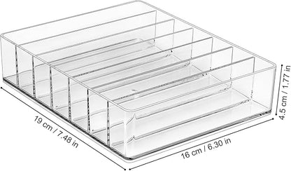 JessLab Makeup Organizer for Eyeshadow Palette and Lipstick, 7-Section Acrylic - Image 3