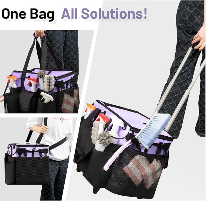Large Cleaning Caddy for Cleaning Supplies Organizer, Rolling Cleaning Caddy - Image 7