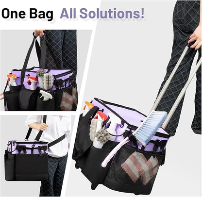 Large Cleaning Caddy for Cleaning Supplies Organizer, Rolling Cleaning Caddy - Image 7
