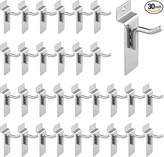 1" Slatwall Hooks, 30 Pack Slat Wall Accessories Hanging Display Hooks by ALFFUN