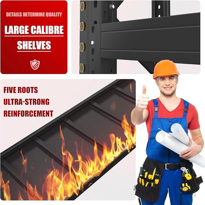 Heavy Duty Garage Shelving Units, 5000LBS Deep Storage Shelves, Adjustable - Image 4