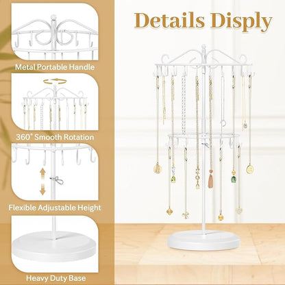 MODOWEY Rotating Necklace Holder Organizer Display Stand - Image 5