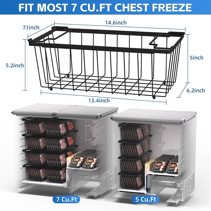 4 Pack Freezer Organizer Bins Suitable - Image 2