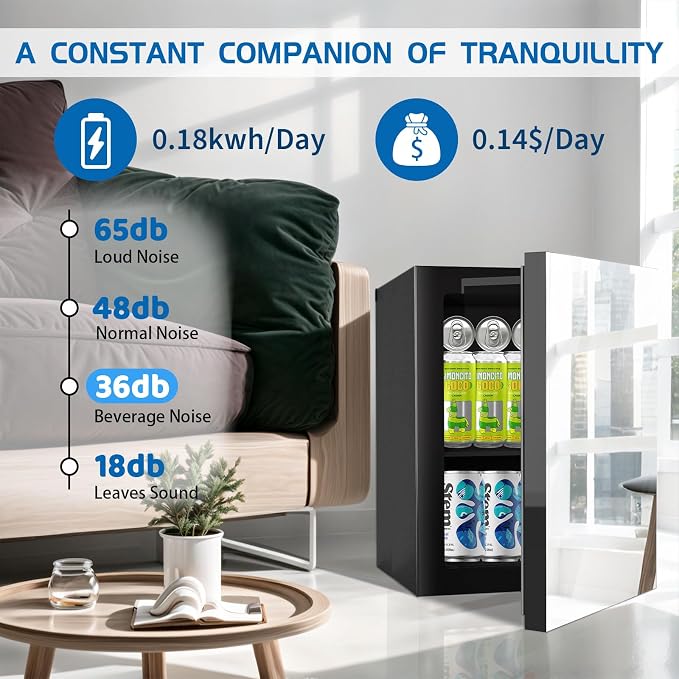 Mini Fridge with Mirror Door - Image 3