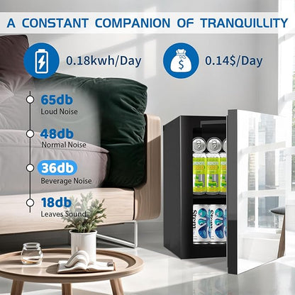 Compact Freestanding Beverage Refrigerator and Personal Beauty Fridge, 24 Can/ - Image 2