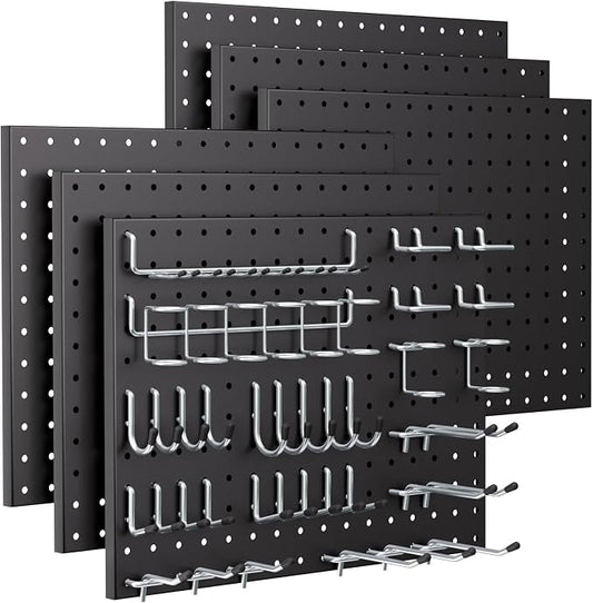 INCLY 90PCS Pegboard Wall Organizer, 6 Pack Metal Peg Board Panels by INCLY