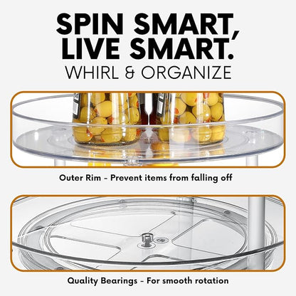 Clear Lazy Susan Turntable Organizer, Rotating Spice Rack Kitchen Pantry - Image 6
