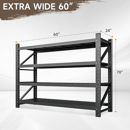 5000LBS Metal Garage Shelving Unit 60" W Storage Shelves Heavy Duty 4 Tier - Image 2