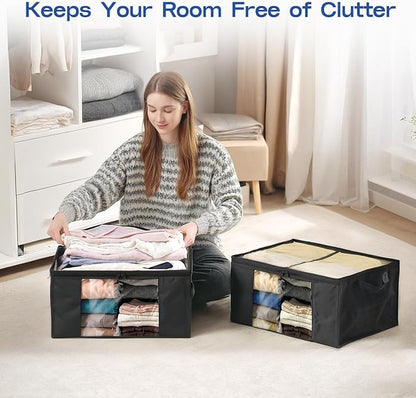 Hopack Clothes Storage Bags, Foldable Thick Fabric Blanket Storage Bags - Image 4