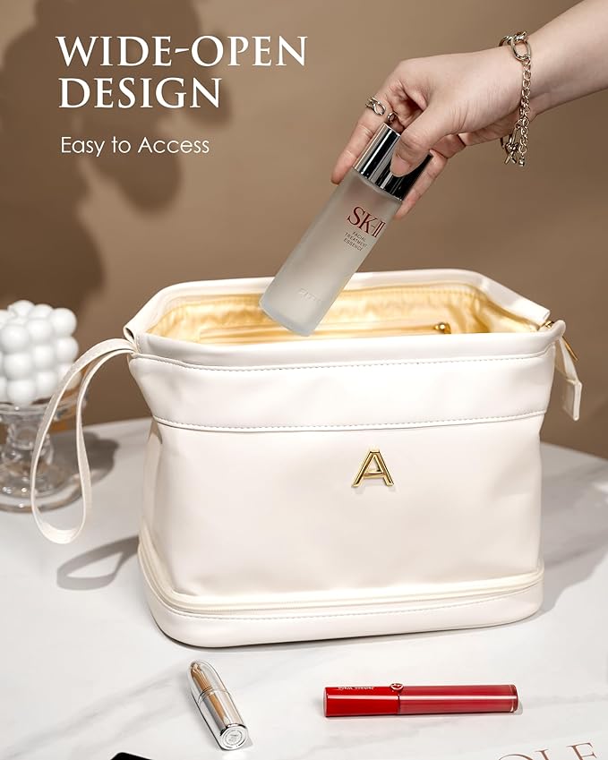 Wedding Gifts, Initial Makeup Bag, Daughter Gifts, Personalized Double Layer - Image 3