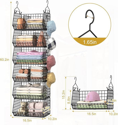 6 Tier Extra Large Hanging Storage Organizer, Hanging Closet Shelves - Image 3