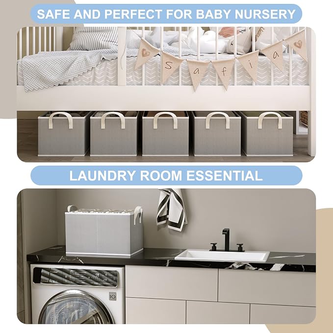 Closet Storage Bins, Fabric Closet Organizers and Storage Basket - Image 4