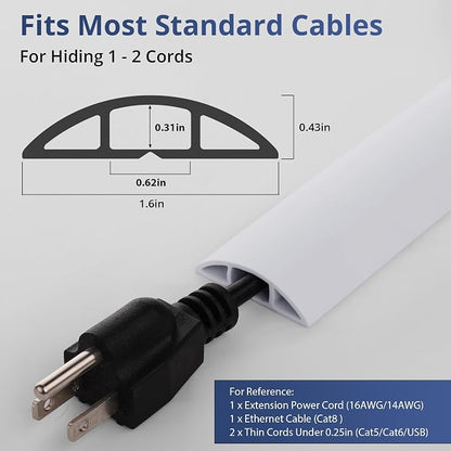 ZhiYo 5.6ft Cord Covers for Wires on Floor, Cord Hider Floor Hide Extension - Image 2