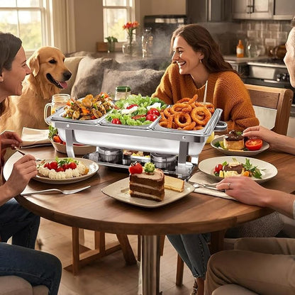 4 pack Chafing Dishes for Buffet of Stainless Steel Food Warmers for Parties 9 - Image 6