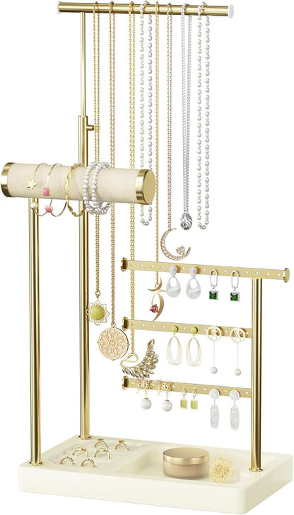 SZQINJI 5 Tier Jewelry Holder Organizer, Adjustable Height Jewelry Display by SZQINJI
