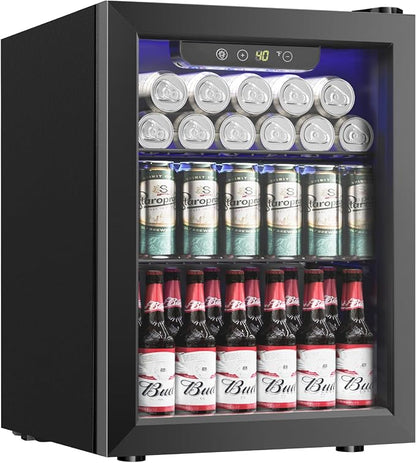 Beverage Refrigerator Cooler, 16 Bottle 68 Can Mini Fridge by ICYGLEE