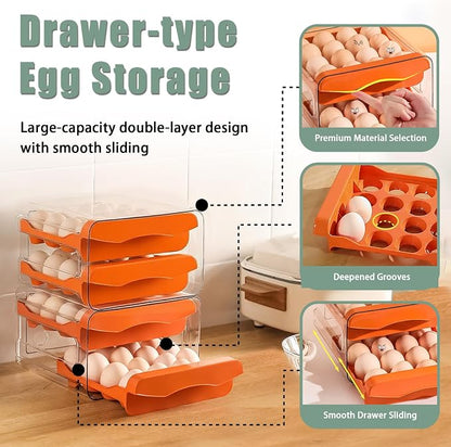 Refrigerator egg rack, egg container, egg storage box, double-layer transparent - Image 5