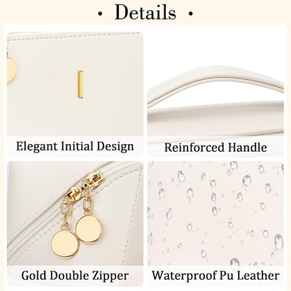 Birthday Gifts for Women Teen Girl, Personalized Initial Makeup Organizer Bag - Image 4