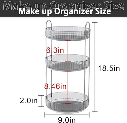 Rotating Makeup Organizer for Vanity, Large Capacity Skincare Perfume Storage - Image 2