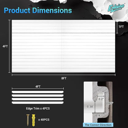 Ezlaino Slat Wall 4 FT x 8 FT, PVC Slat Wall Paneling, Upgraded & Thickened - Image 2