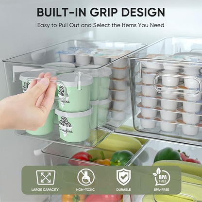 BALEINE Clear Plastic Storage Bins, Pantry Organization, BPA Free Stackable - Image 5