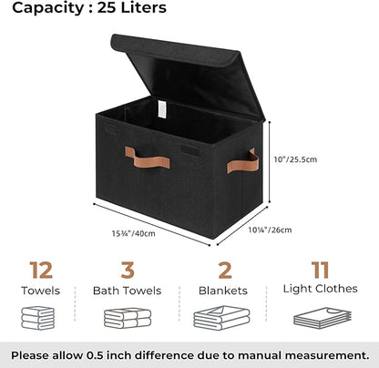 GRANNY SAYS Storage Bins with Lids, Decorative Storage Boxes with PU Handles - Image 5