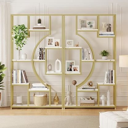 Modern Book Shelf, 70.8 Inch Tall Etagere Bookcase, Bookcases/Bookshelf - Image 3
